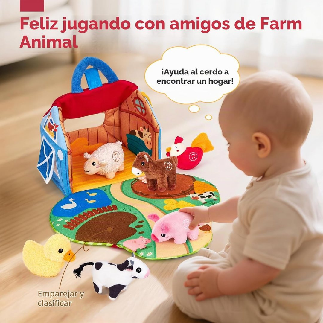 Bebé descubriendo los animales de la Granja Melodías